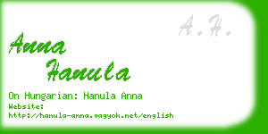 anna hanula business card